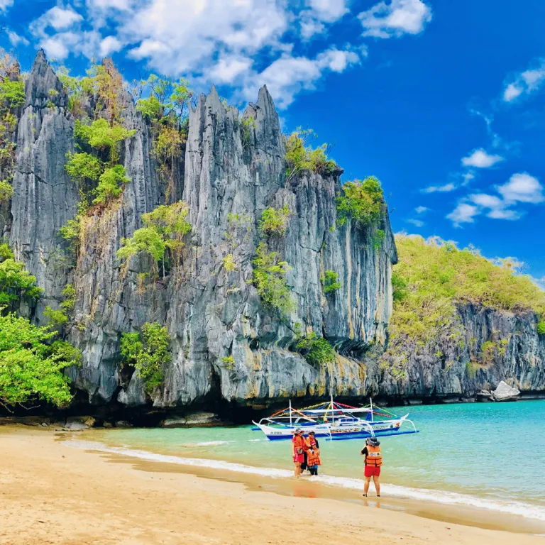 family on a beach travel