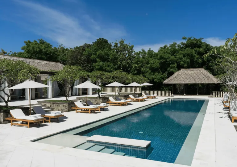 swimming pool area at the Revivo wellness resorts