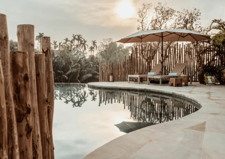 swimming pool view at the namia river retreat