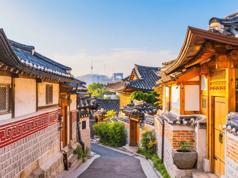 bukchon, hanok village in seoul, south korea