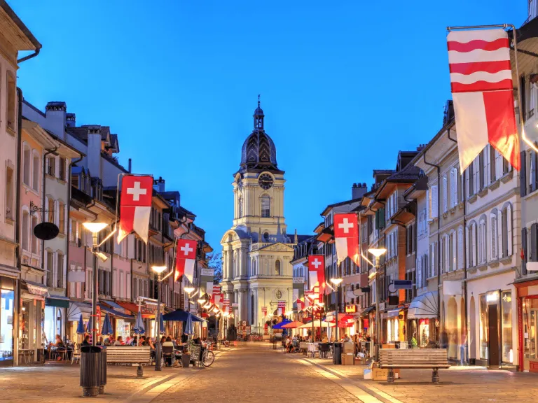 night streets in switzerland