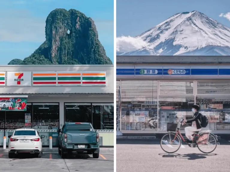 7 eleven store in thailand and lawson store in Japan