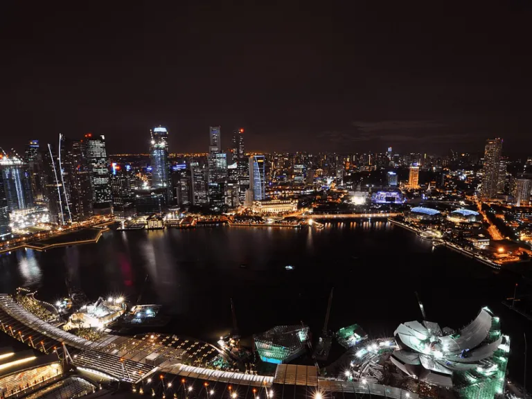 view from the skypark observation deck in marina bay sands