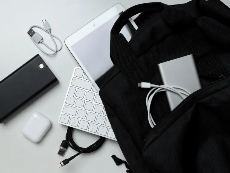 power bank in a bag with other gadget devices