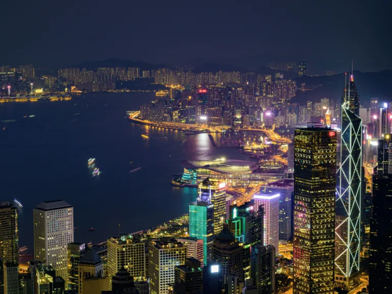 hong kong skyline at night