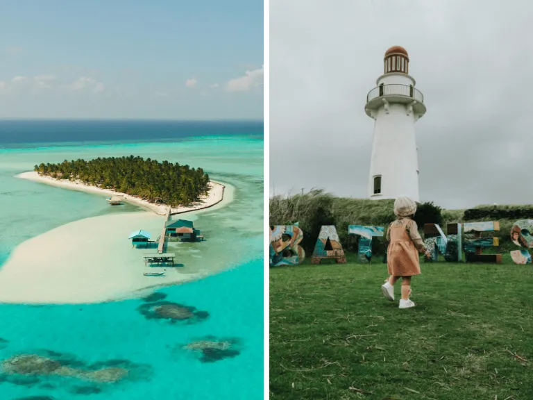 (L) Balabac Island; (R) Basco Lighthouse