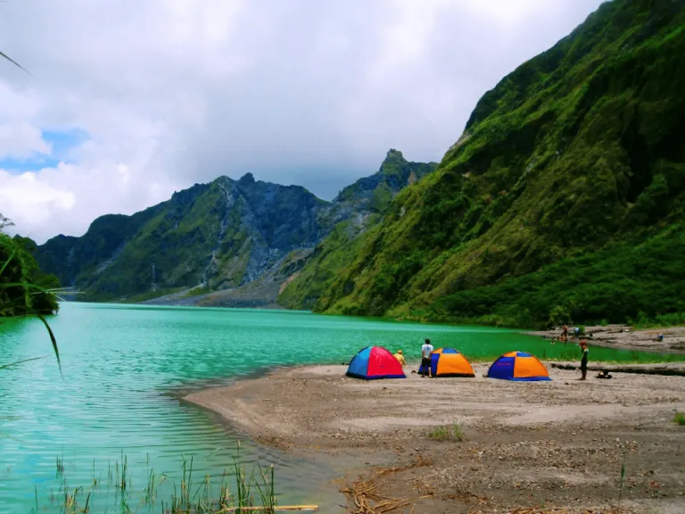 Picnic with a view in Mount Pinatubo Crater