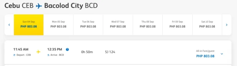 : Cebu to Bacolod flights